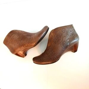 Pikolinos Tooled Western Leather Bootie Ankle Boot Women's EU 38 US 7.5-8